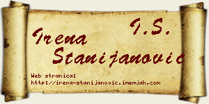 Irena Stanijanović vizit kartica